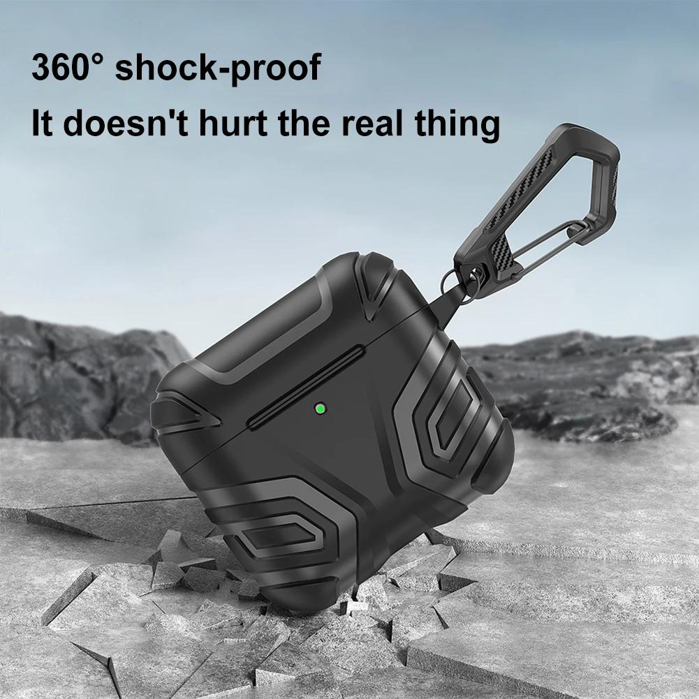 ТПУ чехол для AirPods 4 2025 Защитная крышка с карабином Защита от падений Ударопрочный и Пылезащитный дизайн