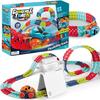 Race Car Track Train Toy Cars,Changeable Track Set Includes 1 LED Light Up Race Car Toy and 2 Covers,DIY Race Track Toys Birthday Gifts for Kids