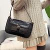Bag Autumn Crocodile Cross Body Bag Niche Armpit Baguette Shoulder Bag with Genuine Leather