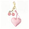 Resin Cherry Fruit Key Chain Hearth Design Leather Heart Pendant Bag Charm  Bag Decoration