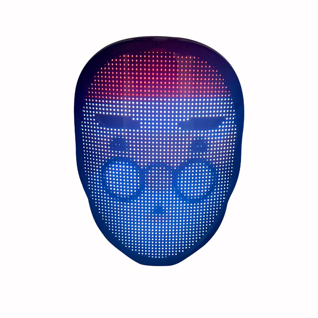 Halloween Scary Mask LED Christmas Mask Cosplay LED Costume Mask for Masquerade Parties Support APP Upload Picture Face Change by Gesture