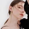 Винтажные серьги-подвески золотого цвета с длинными линиями и кисточками для женщин, глянцевые серьги с геометрическим узором в форме дуги, модные украшения