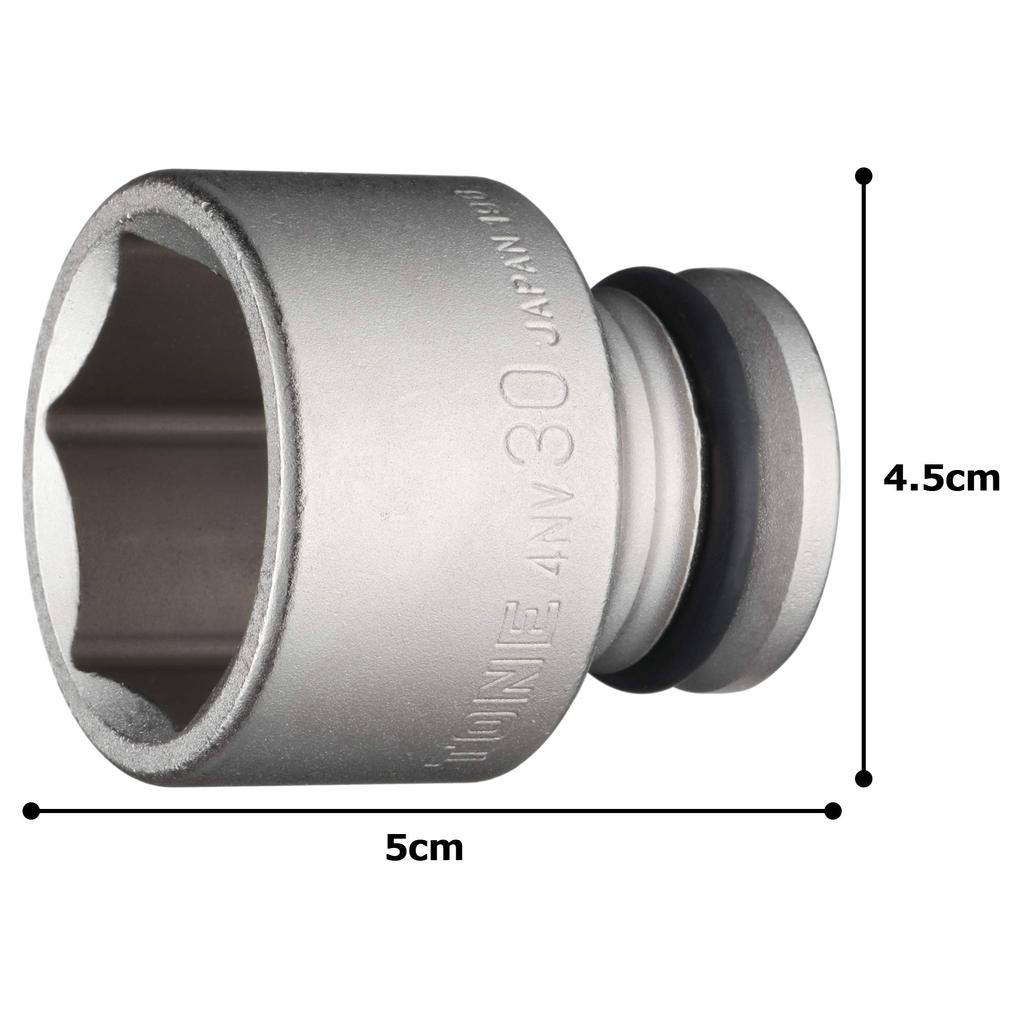 TONE Impact Socket Drive Angle Width Across Flats 30mm 4NV-30 12.7mm (1/2")