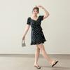 Clothing for Adults, New Style Dress for Slightly Chubby Women, Slimming Effect, Beach Vacation Style, Black Floral Dress with a Sense of Design
