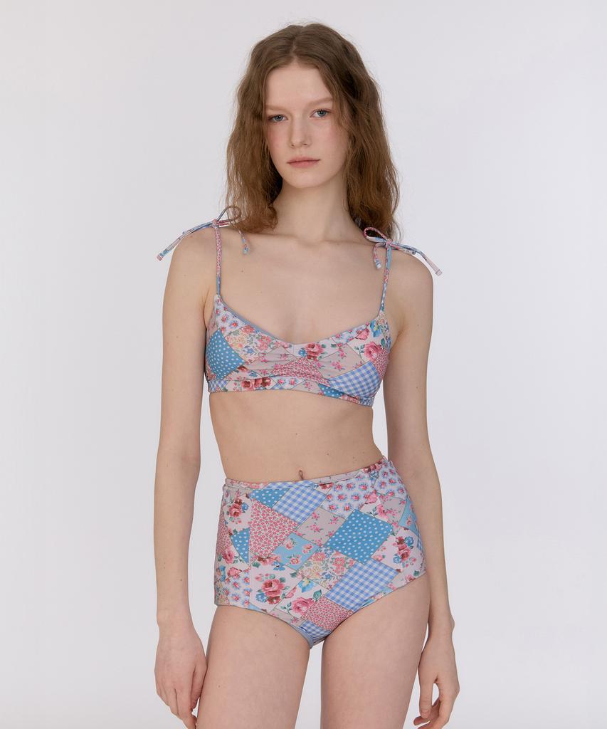 Высокие двусторонние трусики-бикини Lupeulupeu [Богемный пэчворк синий]