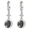 925 Silver Earrings Hanging Cairo Night Moon Star Zircons Women'