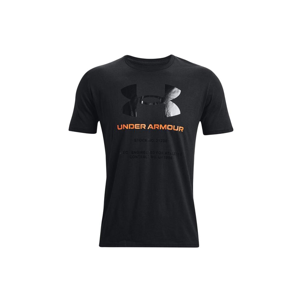 Under Armour Ua Big Logo Wordmark Print Crew Neck T-Shirt Men T-Shirts Black 1370729-001