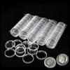 100 Pieces 18mm Coin Holder Capsules, Airtight Circular Clear Plastic Coin Containers, Secure Coin Storage for Collectibles, Commemorative Coins