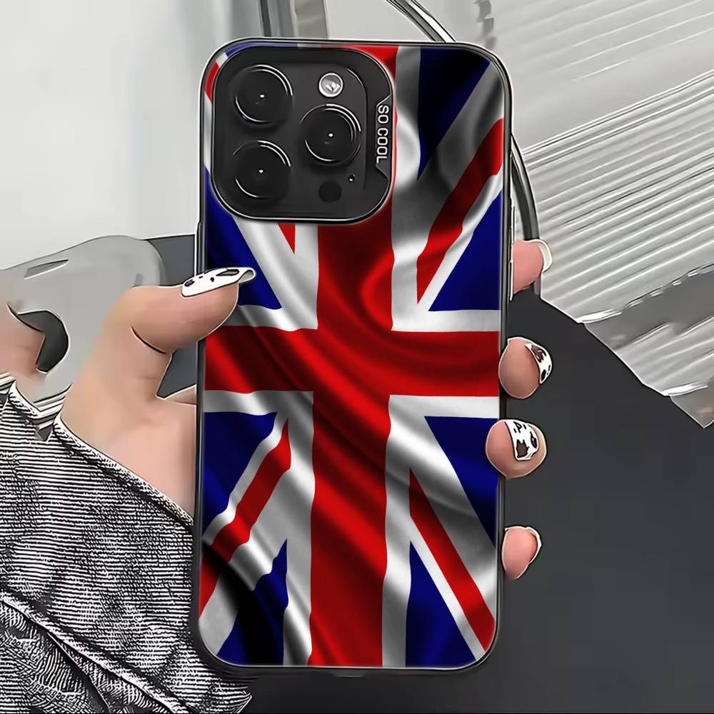 England F-Flag Football matches Phone Case For iPhone 17,16,15,14,13,12,11 Plus,Pro Max,XS,Colored Silver Plated Inside Cover