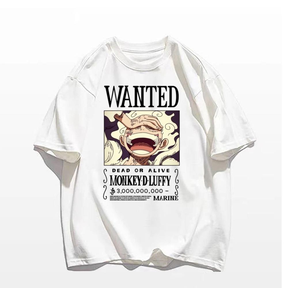 ONE PIECE Ника Луффи Гир 5 Аниме Мужская Женская Летняя Футболка Повседневная Фитнес Свободная Большого Размера Удобная Хлопок Короткий Рукав Верх