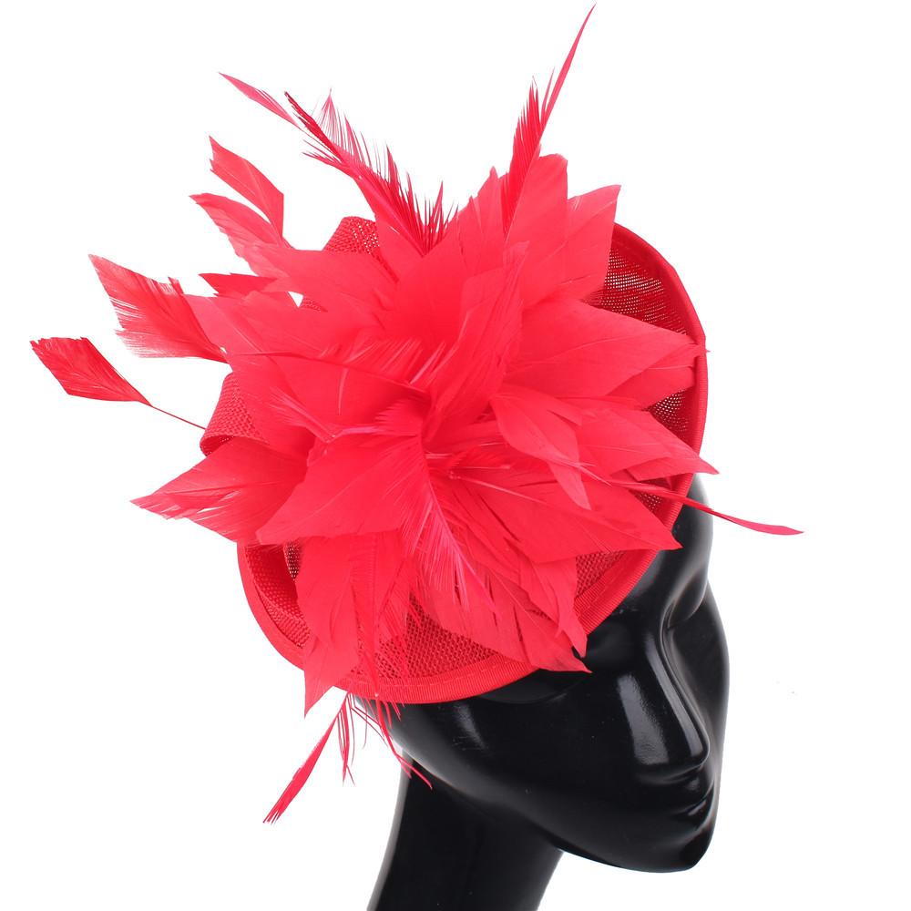 Deep Leather Powder Boutique Banquet Mesh Top Hat Hemp Headgear Bridal Wedding Dress Mesh Feather