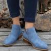 Women's Boots Autumn Pointed Suede Thick Heel Booties Women Plus Size 43 Zipper Heeled Ankle Boots Botas De Mujer