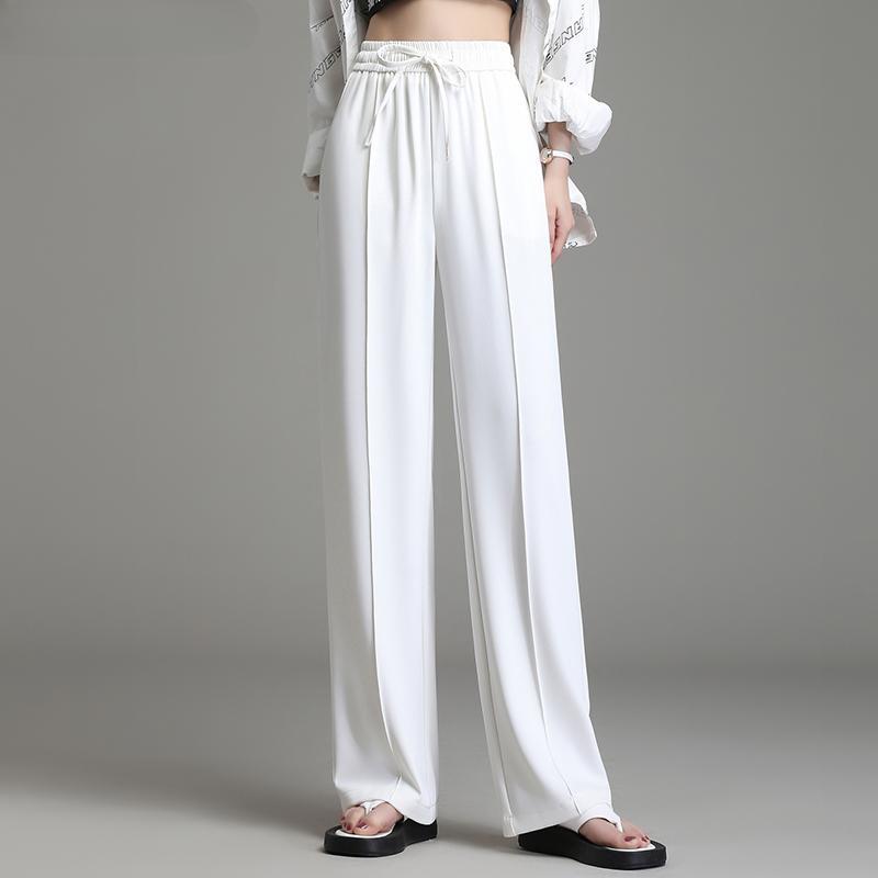 Dimanaf Summer Straight Pants High Waist Women Basic Elastic Pants Loose Female Casual Trousers Pants 5XL