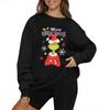 Women's Fashion Casual Long Sleeve Solid Color Christmas Printed Round Neck Top Sweatshirt