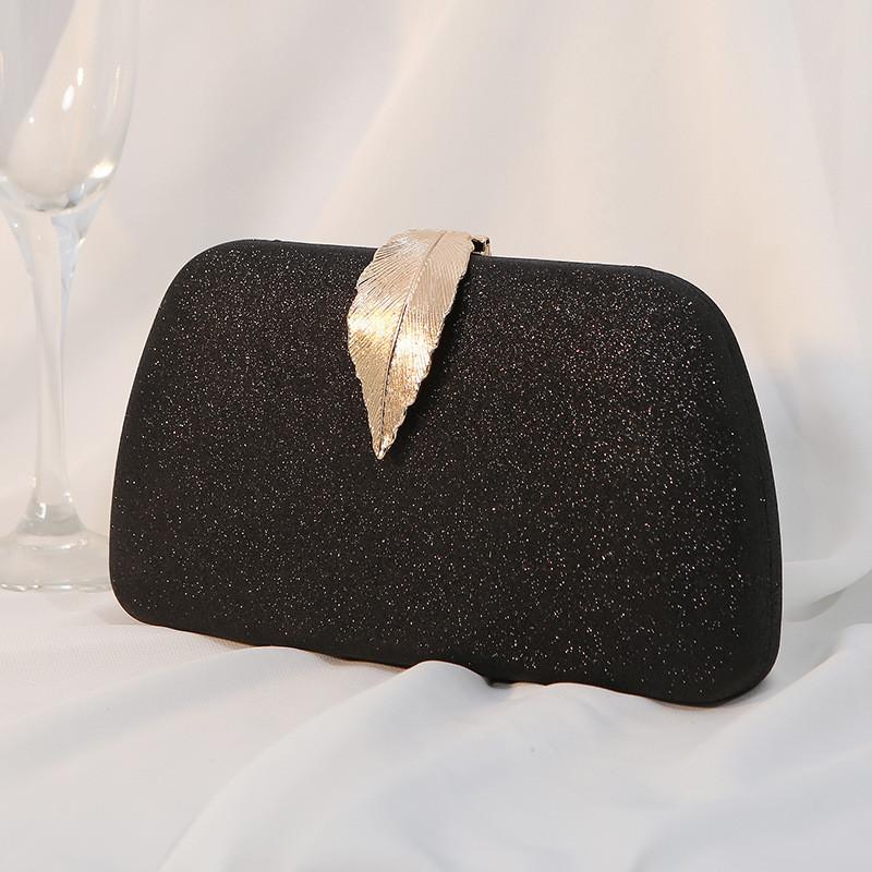 Crossborder Trend Metal Leaf Evening Bag With Lock Closure For Formal Events