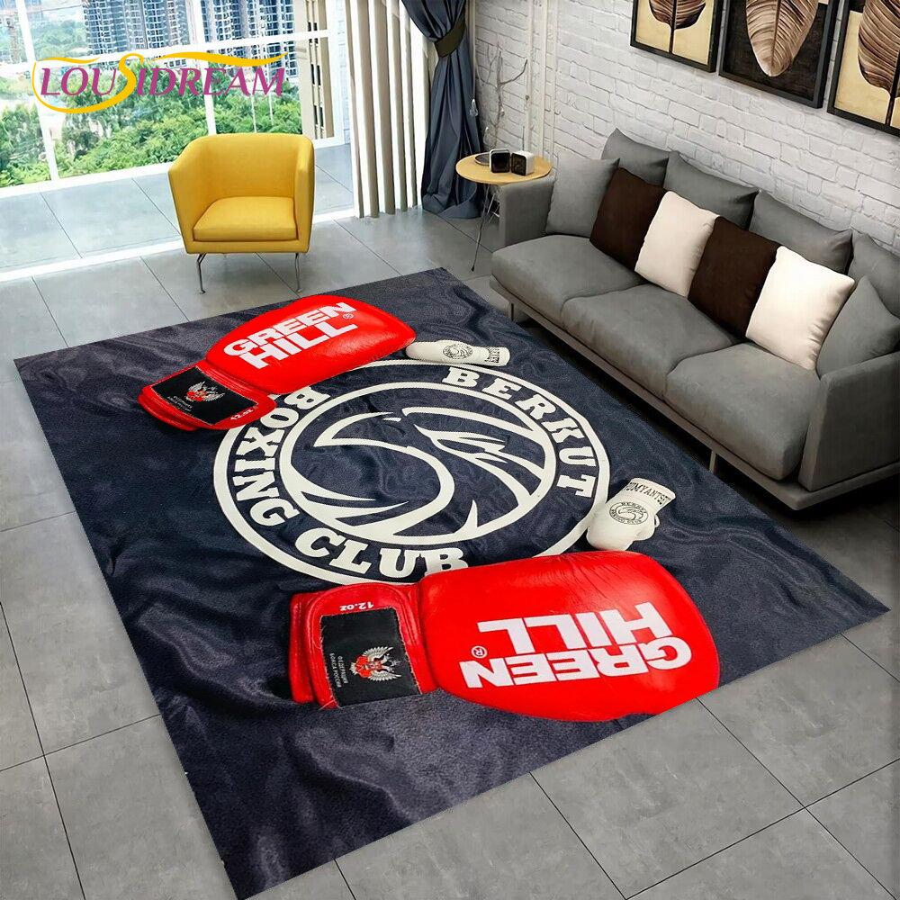 Boxing Gloves Boxer Fight Area Rug Large,Carpet Rug for Living Room Bedroom Sofa Doormat Decoration,kids Non-slip Floor Mat