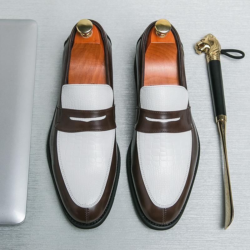Мода Мода Новые Остроносые Черные Коричневые Слипоны Мужские Роскошные Дизайнерские Пенни-лоферы Формальные Свадебные Выпускные Платья Вечерняя Обувь