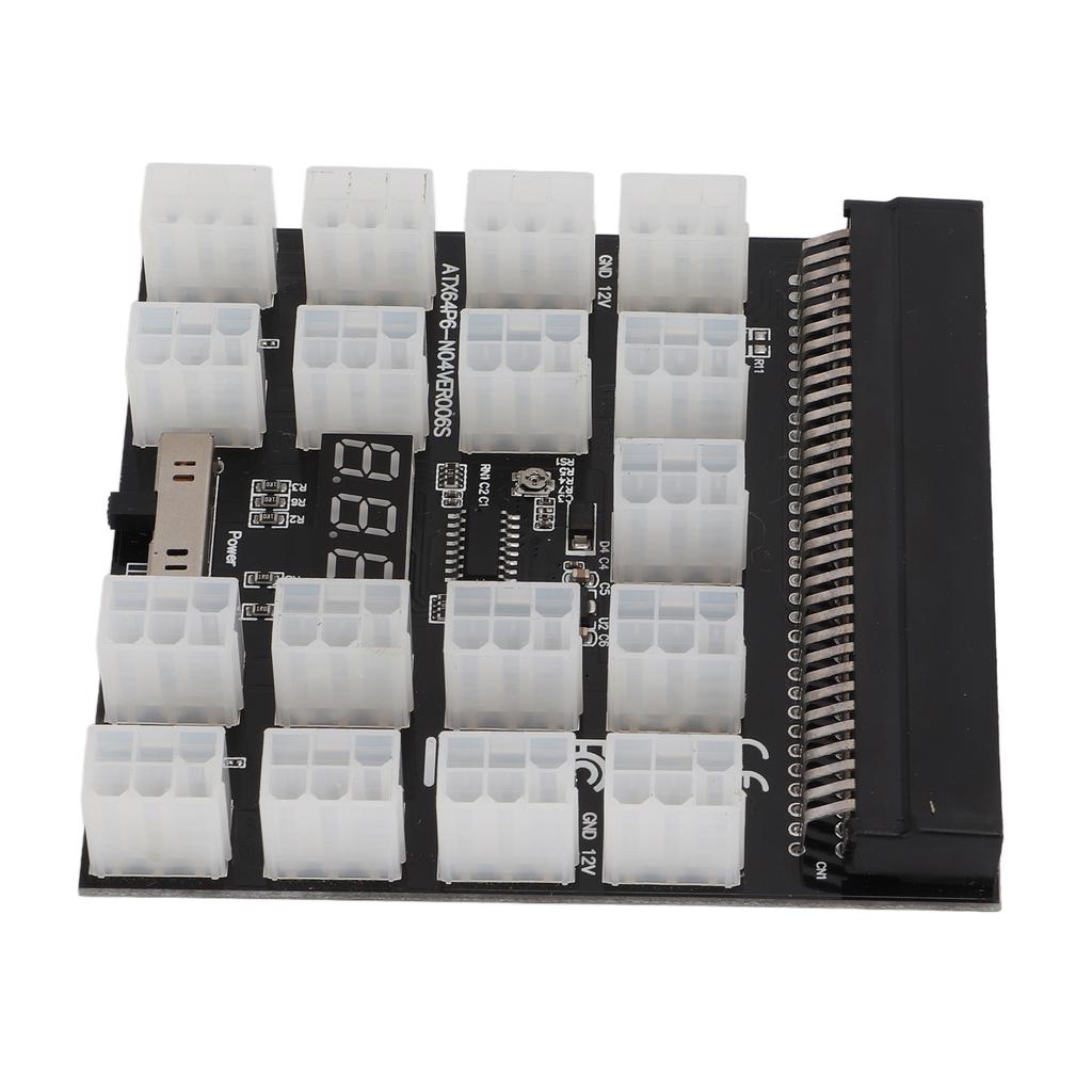 Breakout Board Power Supply Server Adapter 17 Ports 6 Pin LED Voltage Display Accessory