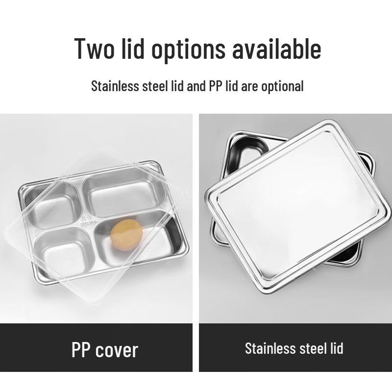 Yuzhuxun Thickened 304 Stainless Steel 5-Compartment Dinner Plate