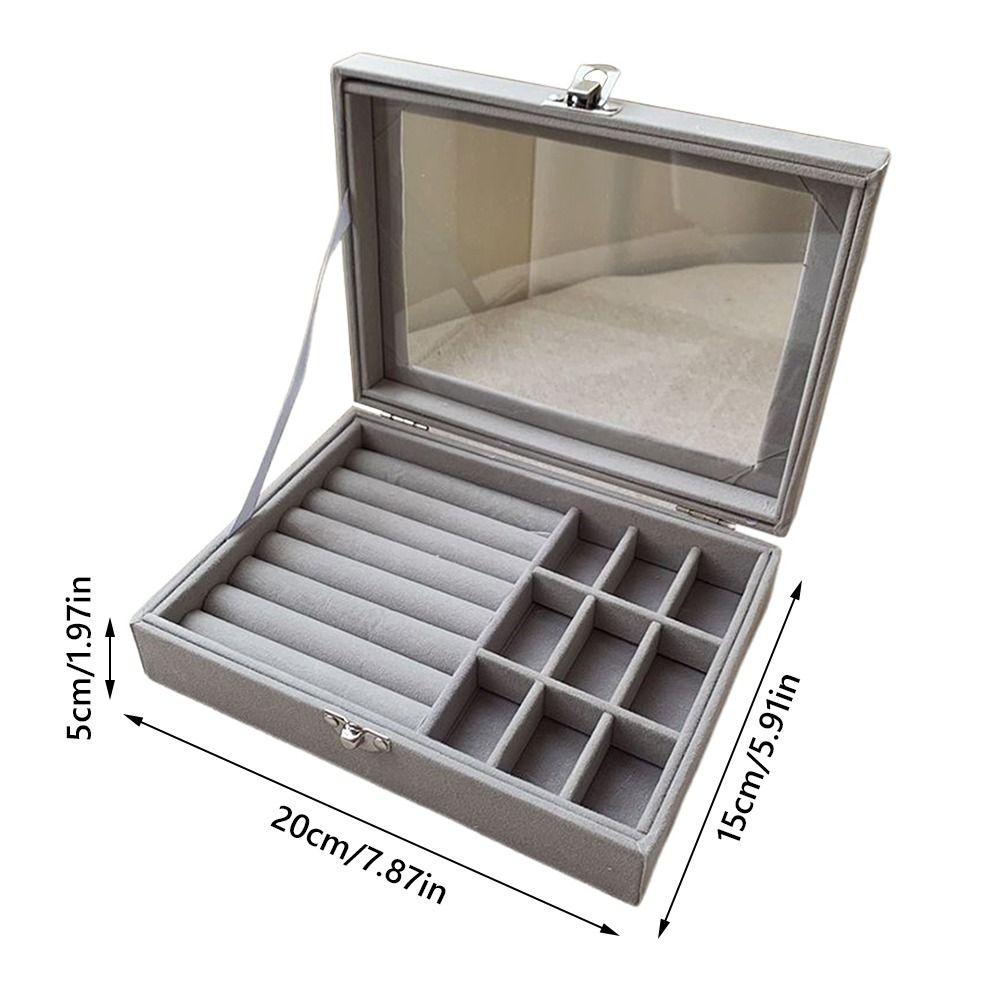 Держатель для колец Органайзер для украшений Прозрачная коробка для демонстрации украшений Коробка для хранения украшений Дорожное хранение