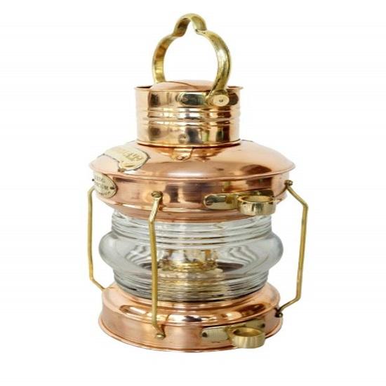 Copper Anchor Oil Lamp Leeds Burton Nautical Maritime 35.56 Cm Ship Lantern