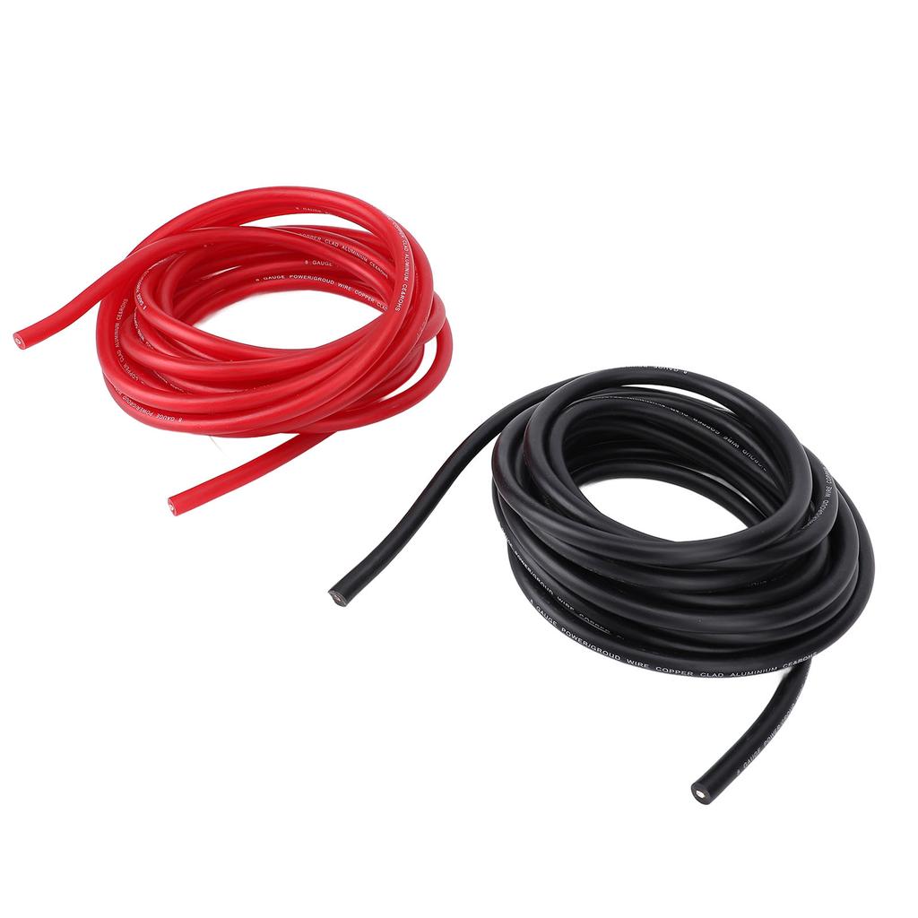 2PCS 8 Gauge Wire with Cable Ends Heat Shrink Tube 20ft 8AWG Automotive Power Ground Cable Battery Cable for Vehicle RV