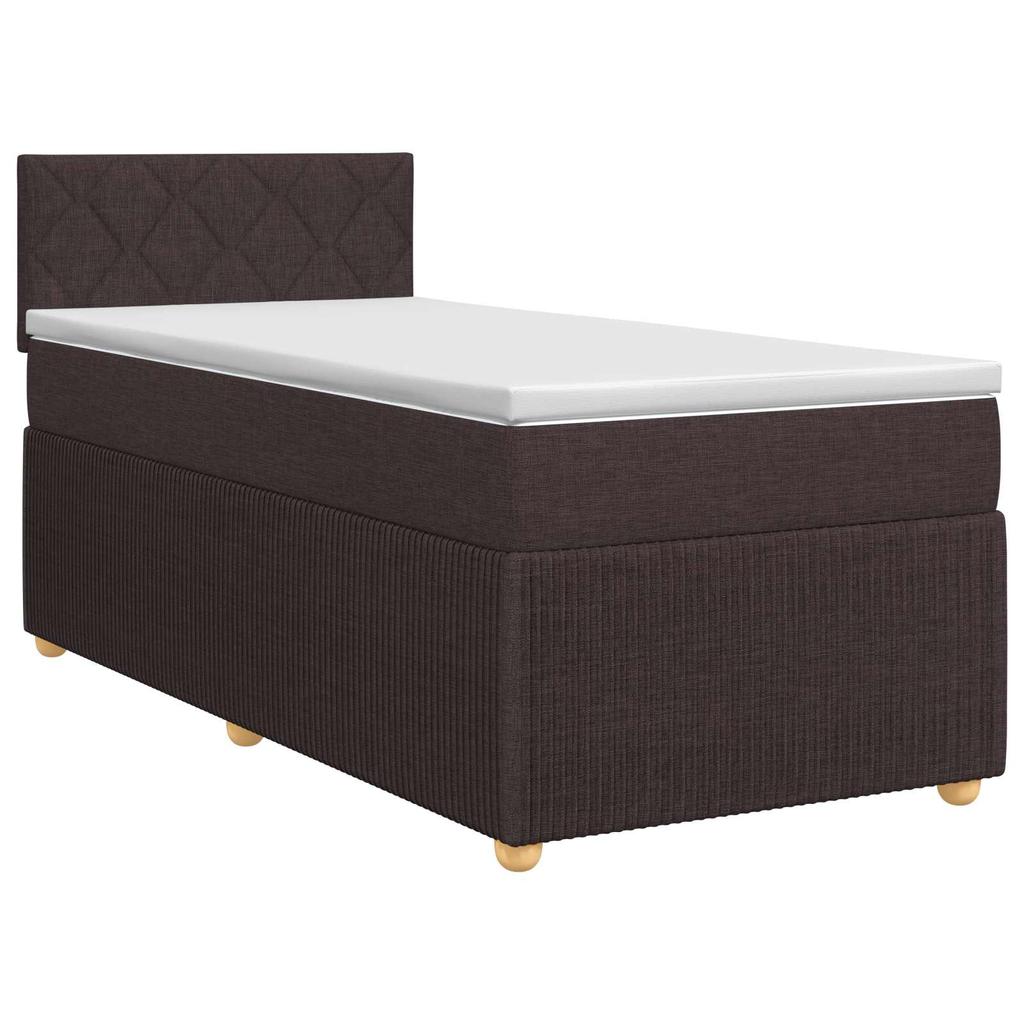 Box Spring Bed with Mattress Dark Brown 80 x 200 cm Fabric
