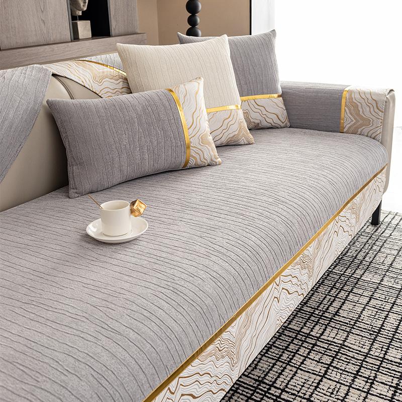 Autumn Home Non-slip Patchwork Sofa Cushion Couch Sofa Covers Mat Chenille Slipcover Funda Sofa Mat