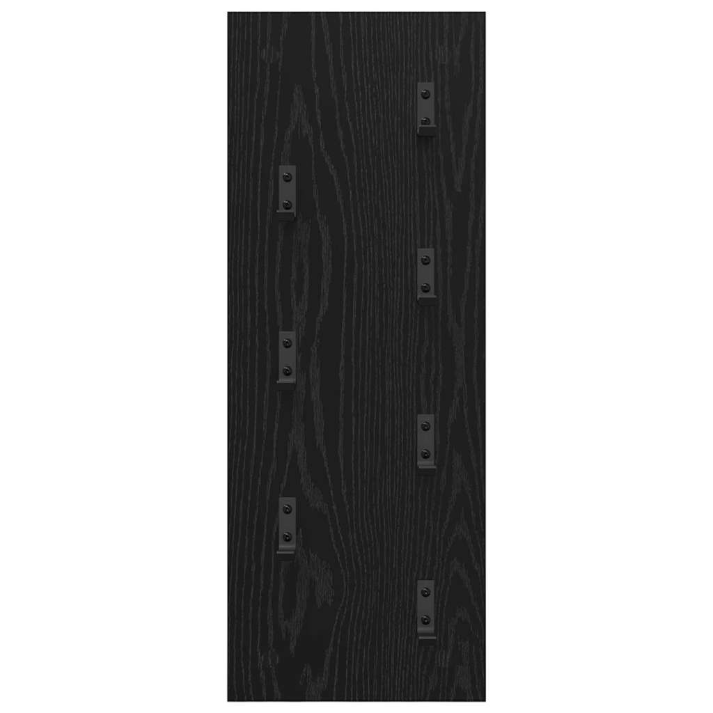 Wall Mounted Nightstand Black Oak Effect 30 x 1.5 x 80 cm