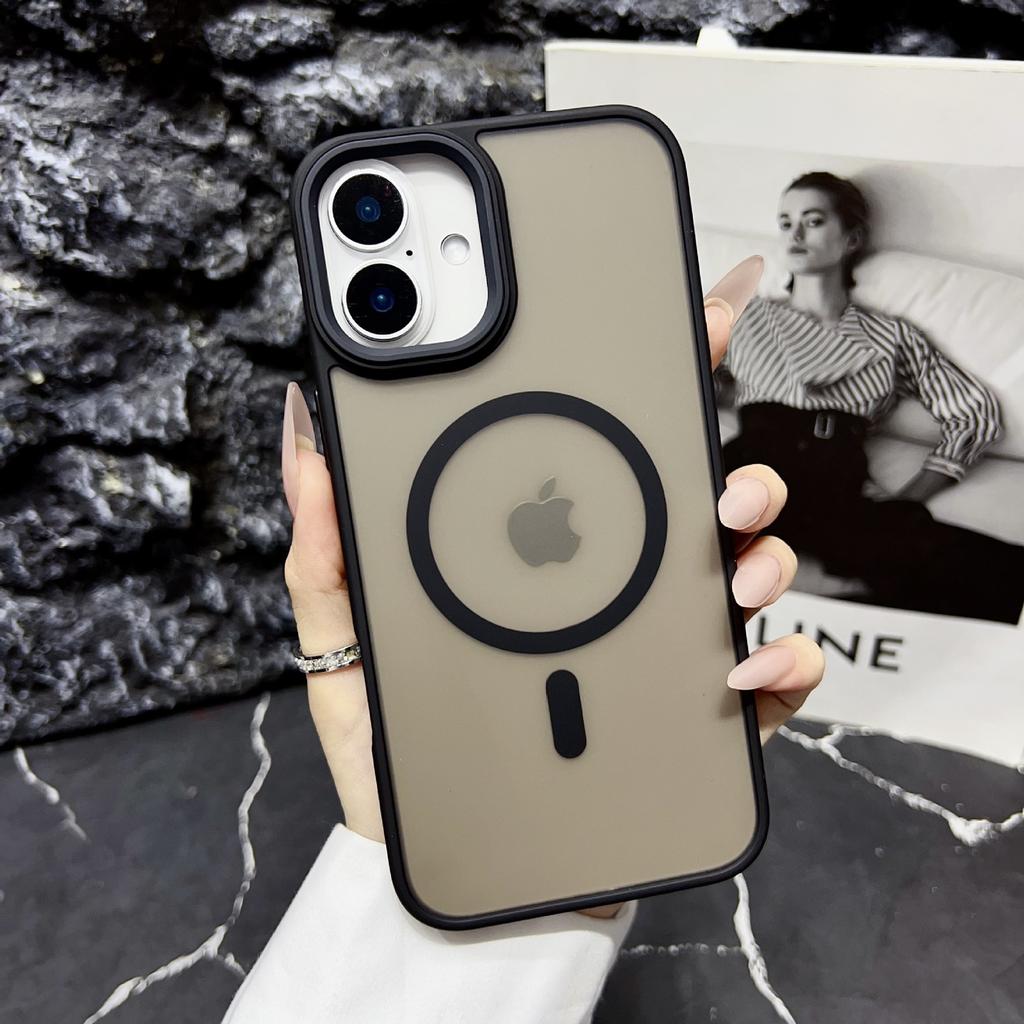 Для Apple 17 Магнитный чехол для телефона для iPhone 16 Promax Текстура кожи Матовый 15 Полупрозрачный Защита от падений