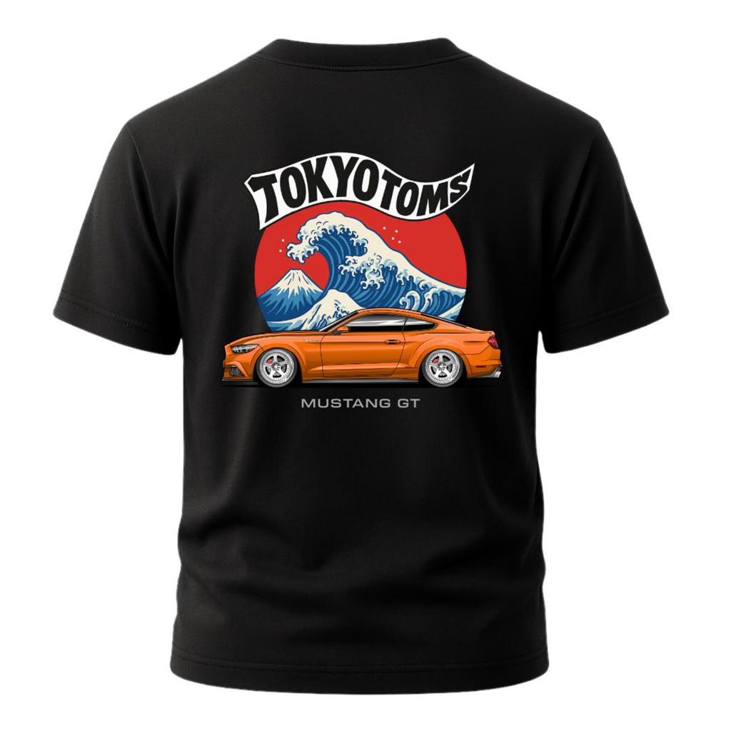 Ford Mustang GT T-Shirt - The Great Wave Mustang GT Shirt, Tokyo Toms Ford Mustang S550 Muscle Car Guy Gift, Car Meet Shirt, Car Lovers Gift