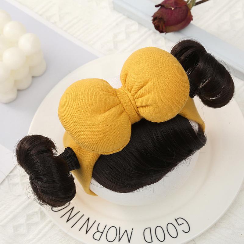 Модный милый детский парик для волос, повязка на голову для детей, бант для девочек, повязка на голову для новорожденных, парик для малышей, шапка, накладка для волос, головной убор для косплея