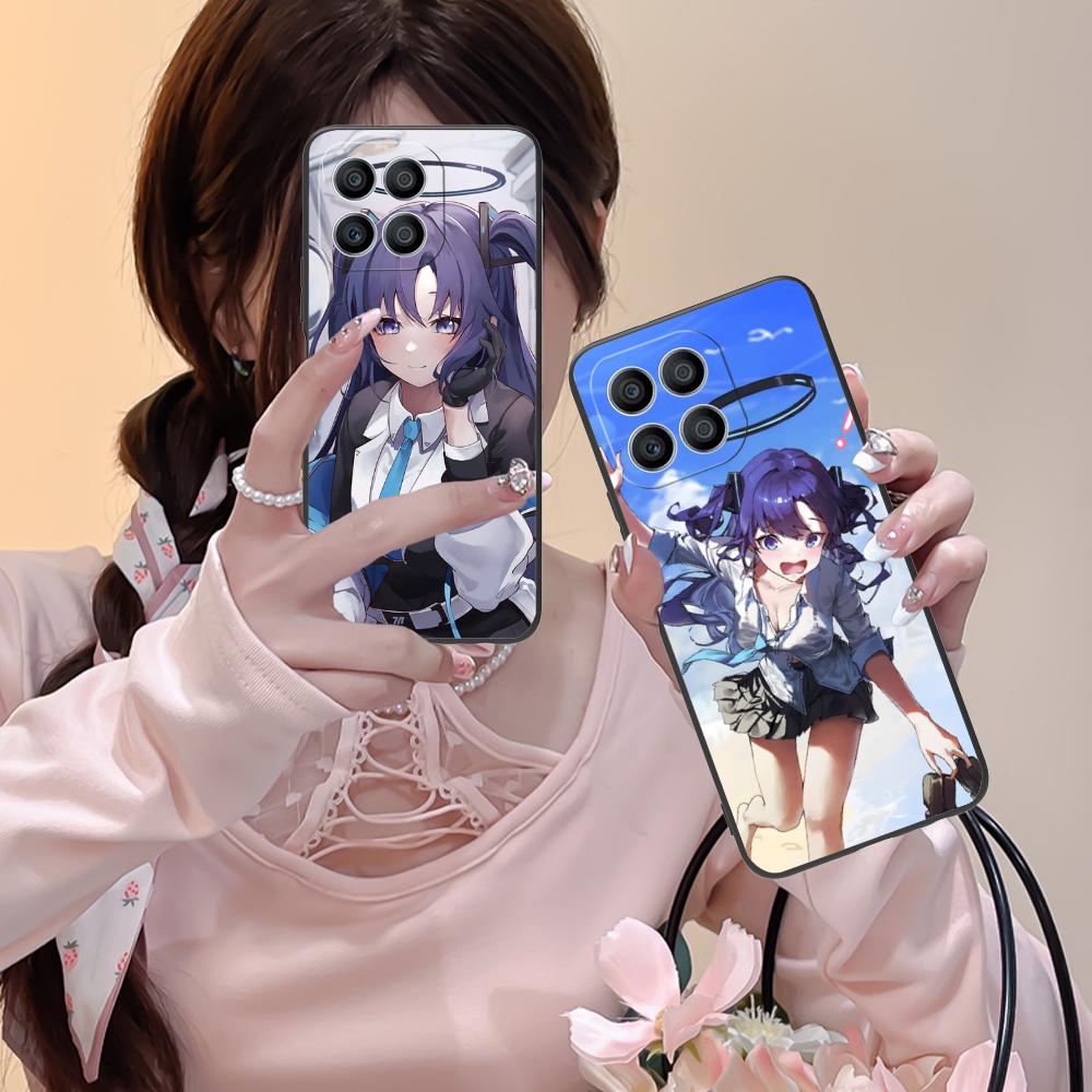 Синий Архив Юка Матовый ТПУ Чехол для Мобильного Телефона для Honor 90 80 70 60 50 30 20 10 9 8 7 Pro S SE Lite 5G Цветной Печатный Чехол