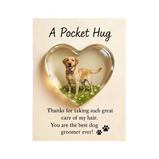 Карманные обнимашки для грумеров с поздравительной открыткой Акриловое сердце Карманные обнимашки для грумеров