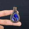 Blue Sapphire 999 Copper Wire Wrapped Pendant, Handmade Gemstone Pendant Jewelry, Gifts For Wife Brand New Pendant