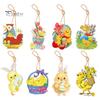 8 шт. 2024 год, пасхальная тема, очаровательный мультфильм, красочный цыпленок и кролик, бумажный подвесной орнамент, подарочная упаковка, сумка, бирка, подвеска, украшение для пасхальной вечеринки