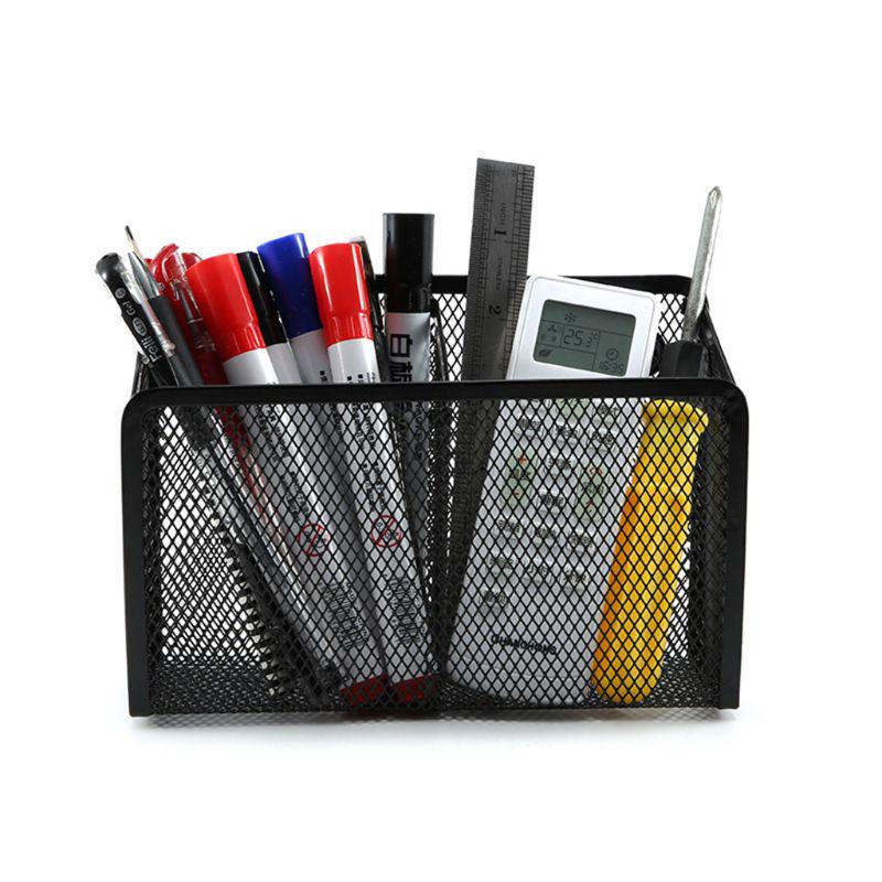 Metal Wire Mesh Magnetic Basket Storage Box Blackboard Chalk Pen Pencil Makeup
