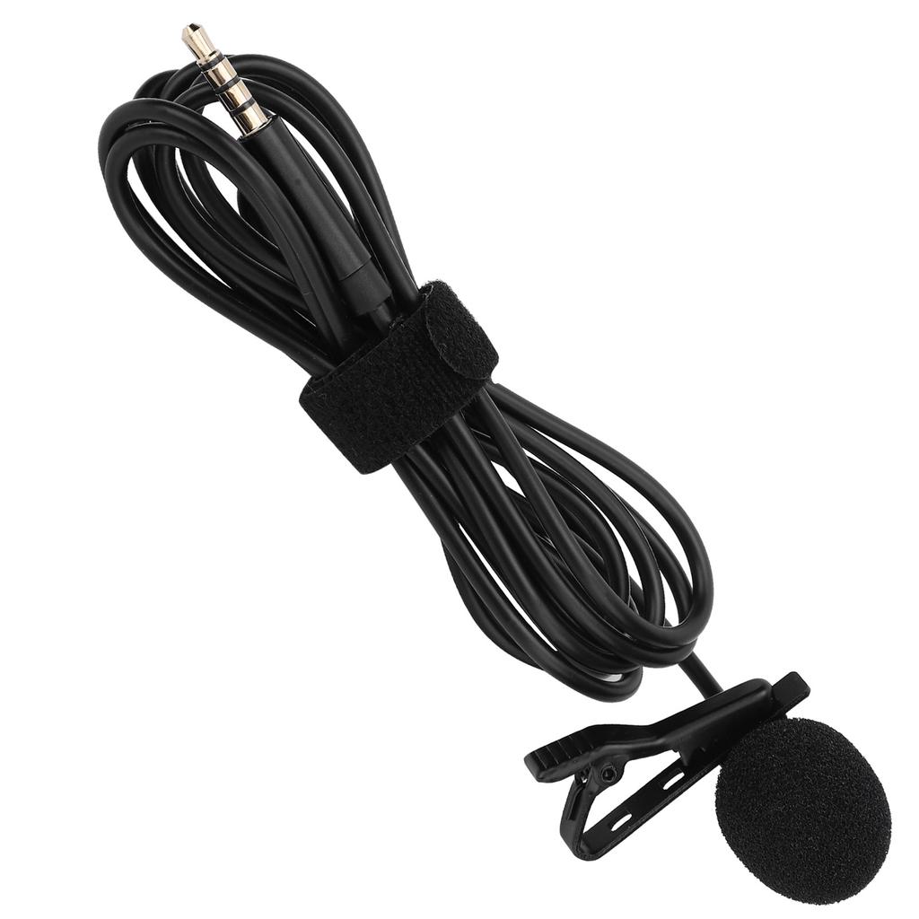1.5m Portable Lavalier Interview Microphone Phone Live Professional Recording Collar Clip