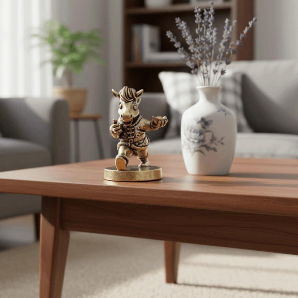 Cartoon Horse Statue Traditional Pony Ornament Funny Brass Horse Figurines  New Year Decoration