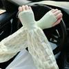 French Style Sunscreen Arm Cover Breathable Summer Ice Silk Long Sleeves  Female
