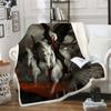 Cartoon Undead Horse Blankets Fluffy Soft Skin-Friendly Children Nap Blanket Cute Printed Luxury Fashion Flannel Throws