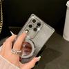 Для Samsung Galaxy S25 S24 Ультра роскошный блестящий зеркальный держатель с покрытием Flash Diamond Frame чехол для телефона Samsung S22 S23 S24 S25 Plus чехол