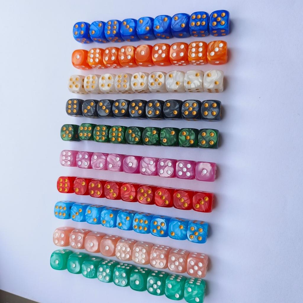 Набор из 10 штук 12-миллиметровых круглых кубиков с жемчужным узором и точками, цифровой набор кубиков, ролевая игра, COC, Dnd, настольная игра, кубики для развлечений для беговой группы, Dnd