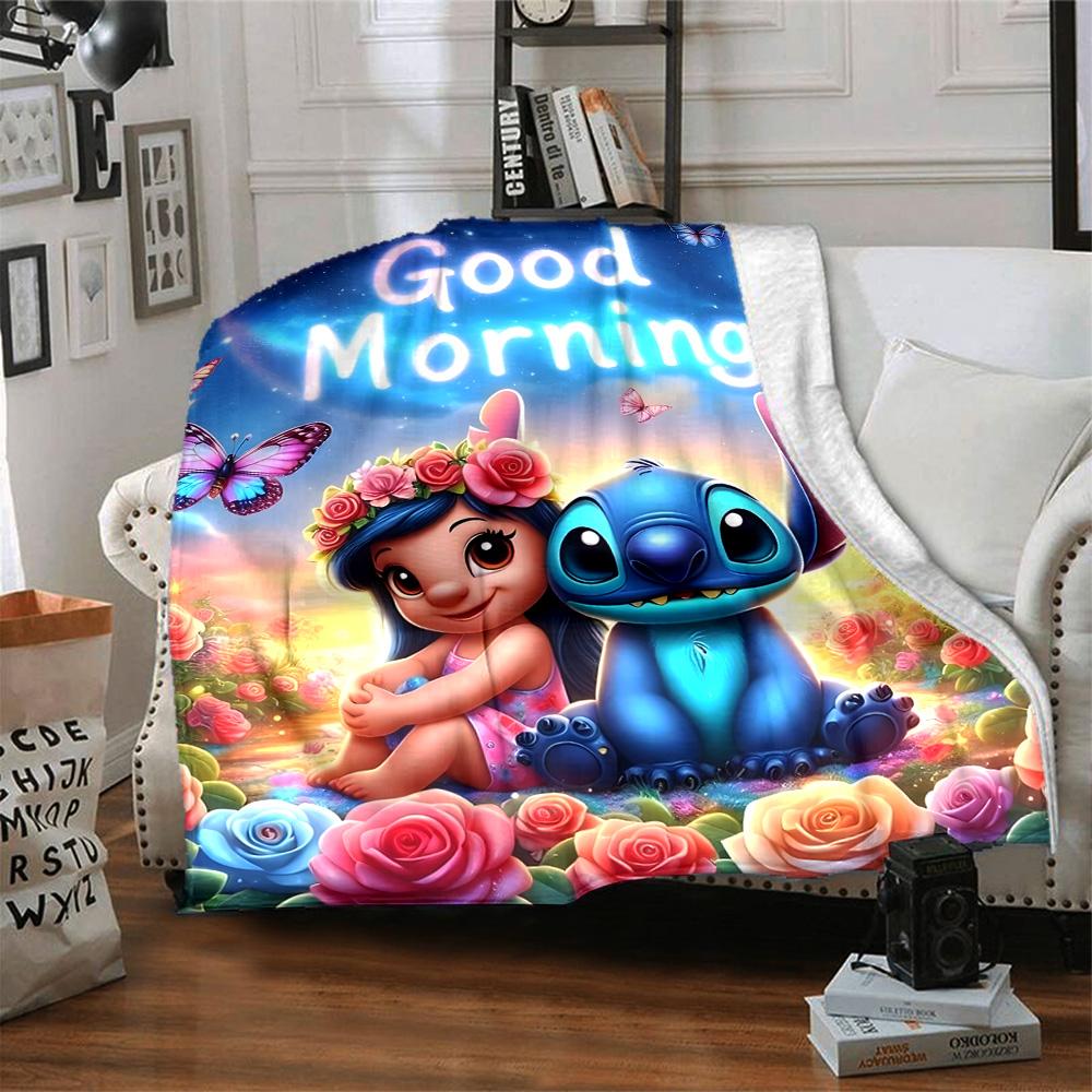 1pc S-Stitch14 Blanket, Gift, for Men and Women, Soft Blanket, Good for Sofa Bed Couch Travel, Lightweight Flannel Blanket