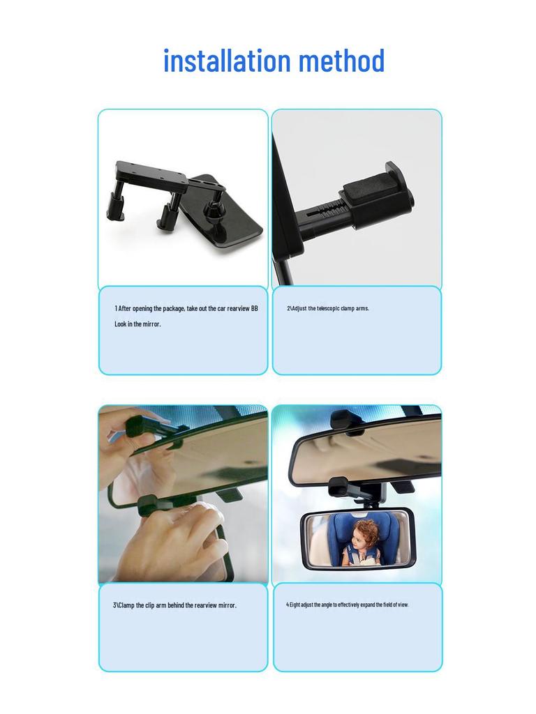 Car Interior Baby Observation Rearview Mirror - Wide Field of View Add-on