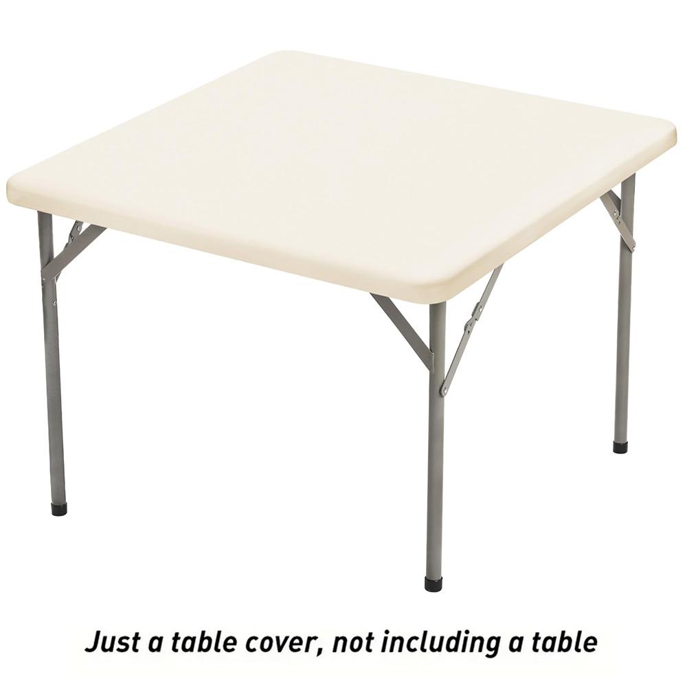 Square Stretch Spandex Table Cover Elastic Fitted Tablecloth for Dining Kitchen Home Party Decor