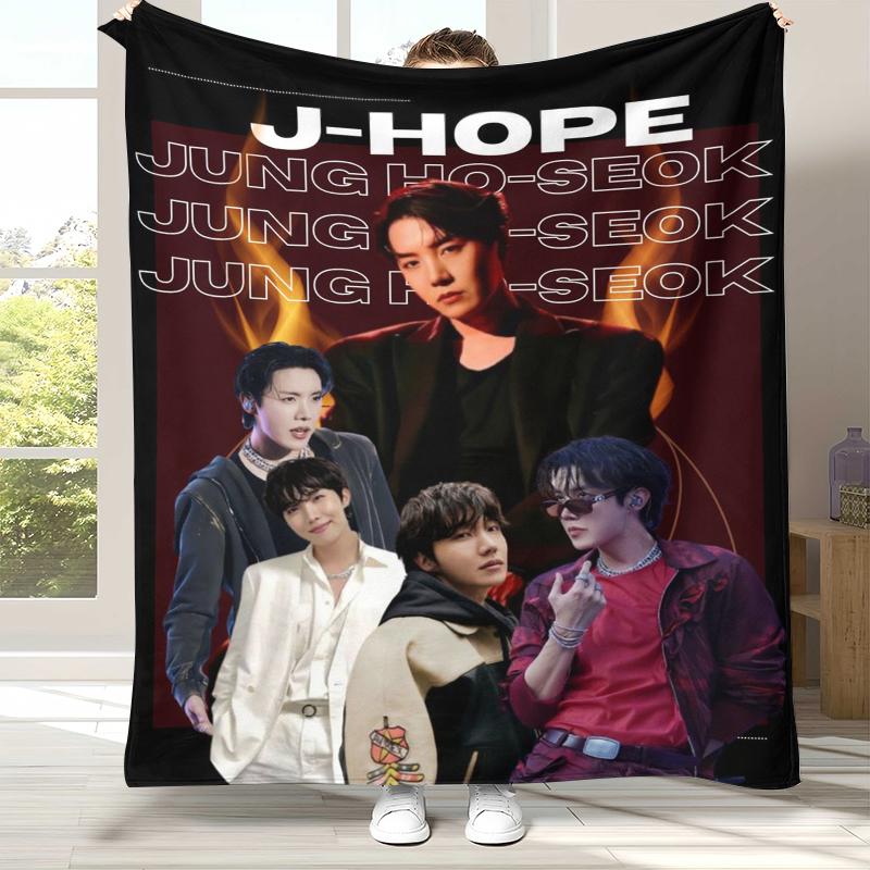 Чон Хосок J Hope Kpop B-BTS Фланелевое одеяло, Ультрамягкий теплый плюшевый плед для дома, спальни, кровати, дивана, офиса, кемпинга, подарок