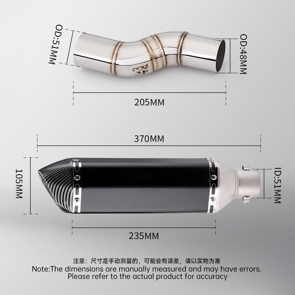 Выхлопная система, подходящая для мотоциклов серии Benelli TRK502X 502X, полный комплект, средняя часть трубы, 2019-2020-202