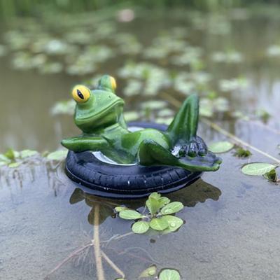 Полимерная фигурка лягушки, плавающая, скульптура для вида воды, украшение для аквариума, украшение для садового пруда, декор для улицы