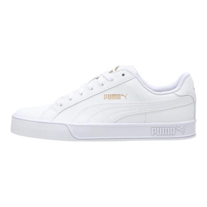 PUMA Smash Classic Unisex Casual Lightweight Low Top Skate Shoes White Gold 359622-16